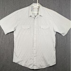 Roper‎ Western Shirt Silver Pearl Snap Double Horseshoe Metallic Mens 2XL